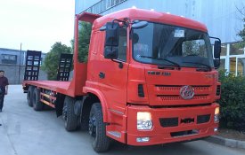 國五三環昊龍前四后八挖機平板車